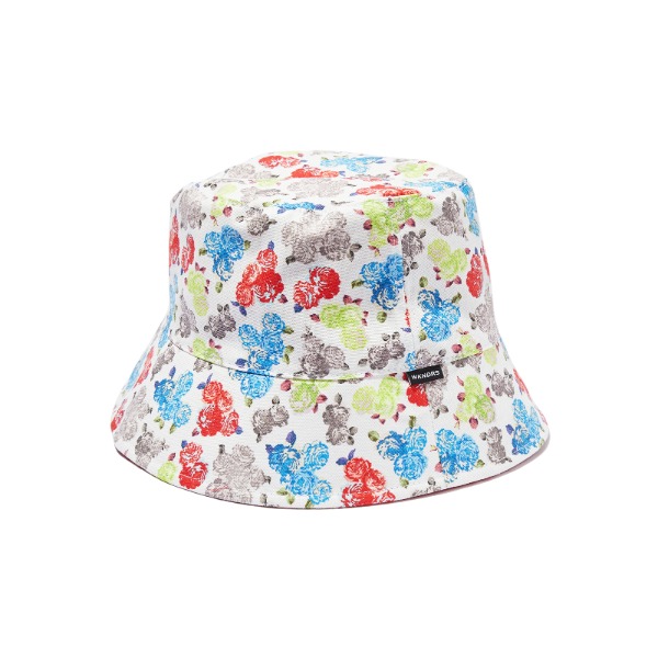REVERSIBLE FLORAL BUCKET HAT (WHITE)