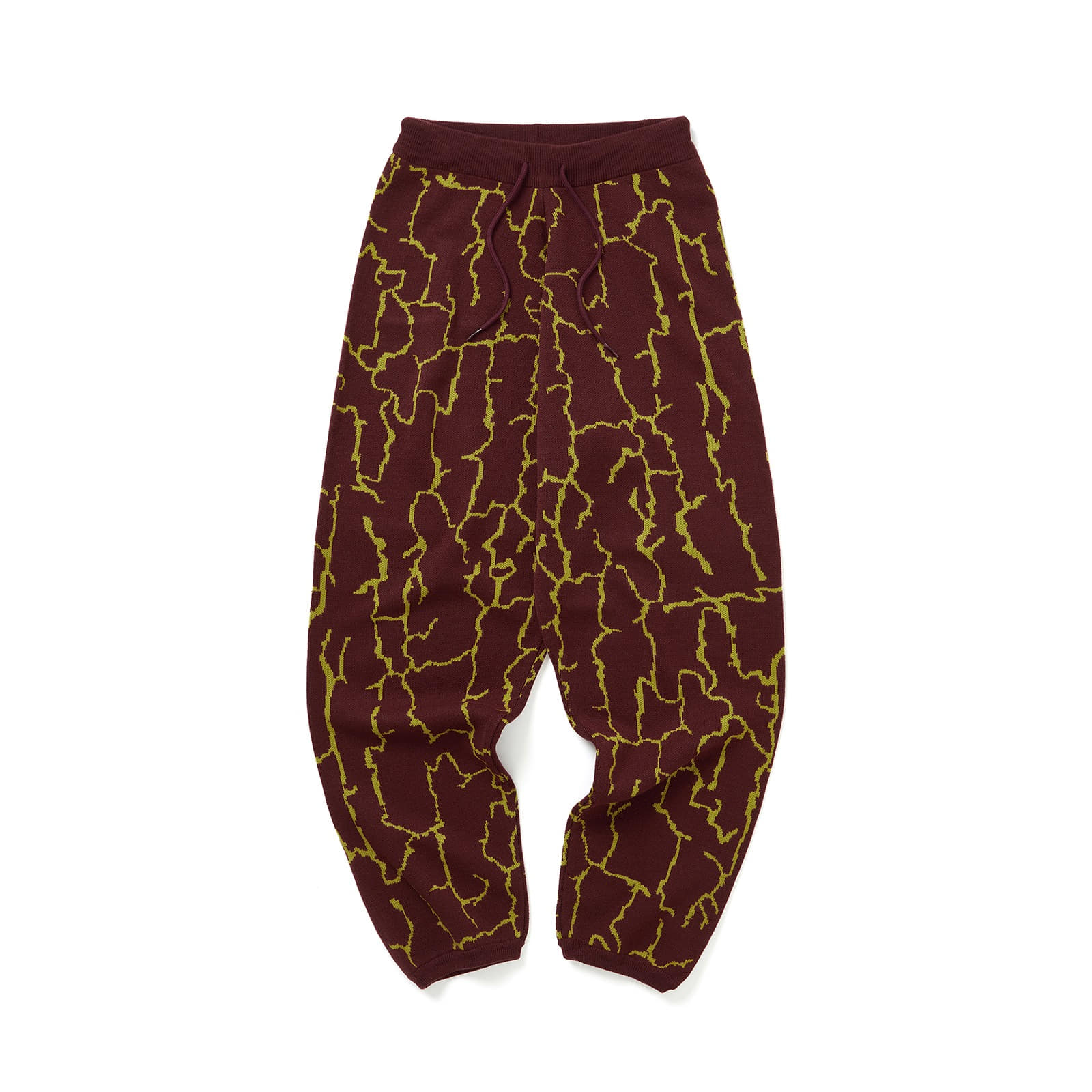 CRACK KNITTED PANTS (BURGUNDY)